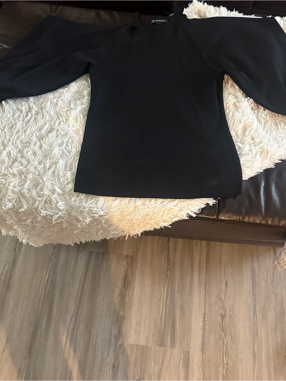 Black open sleeve sweater